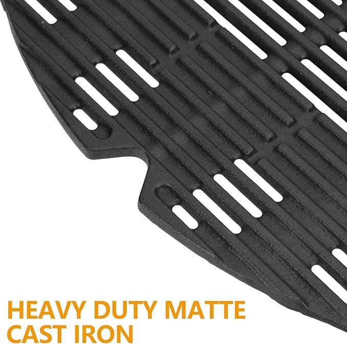 BBQ-PLUS 7583 Cast Iron Cooking Grate for Weber Q200 Q220 Q2000 Q2200 Series,Grill Grate Accessories Replacement for Weber 396000 396001 566001 566002 566014 Char Q,21-1/2 x 15-1/4" with Carry Bag