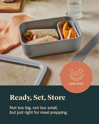 Caraway Glass Food Storage - 6.6 Cup Ceramic Coated Container - Non-Toxic, Non-Stick Lunch Box With Lids - Dishwasher, Oven, & Microwave Safe - Perracotta