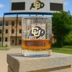 Greenline Goods – University of Colorado Buffaloes College Whiskey Glasses (Set of 2), 10 oz – Full-Color Logo + Campus Map