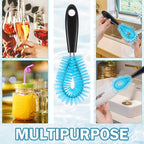 2pcs Pepper Seed Corer & 2pcs Cleaning Brush, Stainless Steel Fruit and Vegetable Corer Tool Fruit Core Remover Core Pit Remover for Pepper Tomato Apple (With Hole)