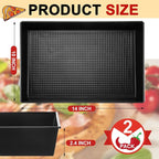 2 Pcs Detroit Style Pizza Pan 10 x 14 x 2.36 Inch Hard Rectangular Deep Pizza Pans Non Stick Sicilian Style Pizza Pan Dish Pre Seasoned Bakeware Kitchenware