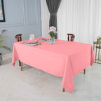 D'Moksha Homes Dusty Pink Linen Tablecloth for Rectangle Tables 60 x 90 Inch - 100% Pure Linen Pink Table Cloth - Classic Hemstitch, Machine Washable Tablecloth for Summer, Fall and Halloween