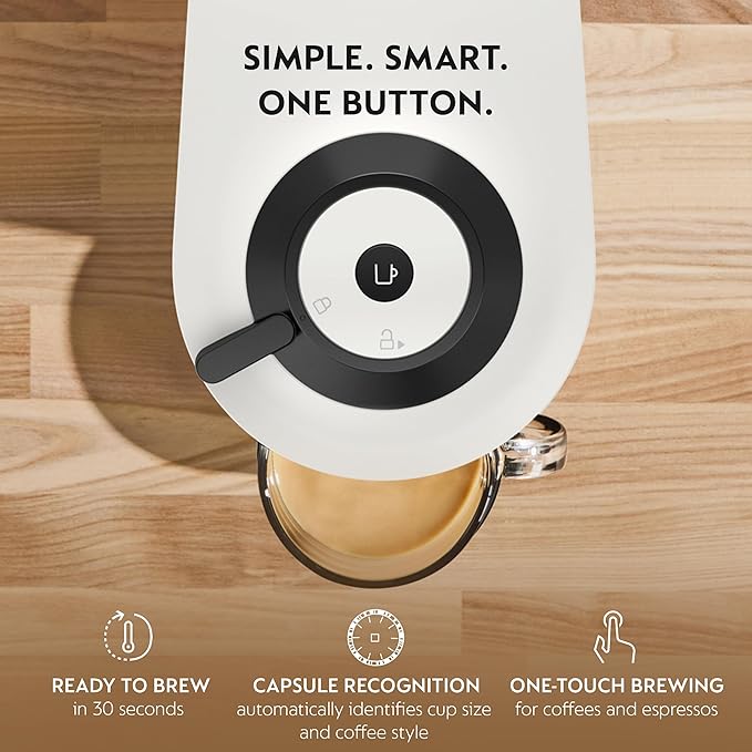 Nespresso Vertuo Pop+ Coffee and Espresso Maker by Breville with Milk Frother, Coconut White