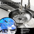 5 Ply Base Pots and Pans Set, 18/8 Stainless Steel Cookware Set of 6, Non Stick Frying Pans, Dishwasher Safe
