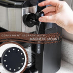 WDT Tool Espresso with Magnetic Mount for easy, clutter-free storage. 8 Needle Espresso Distribution Tool in sleek aluminum. WDT Espresso Distributor comes in a Gift Ready Box.