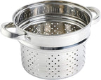 Oster Sangerfield 5-Quart Stainless Steel Pasta Pot Set with Steamer Basket and Lid – Durable Kitchen Cookware for Boiling and Steaming