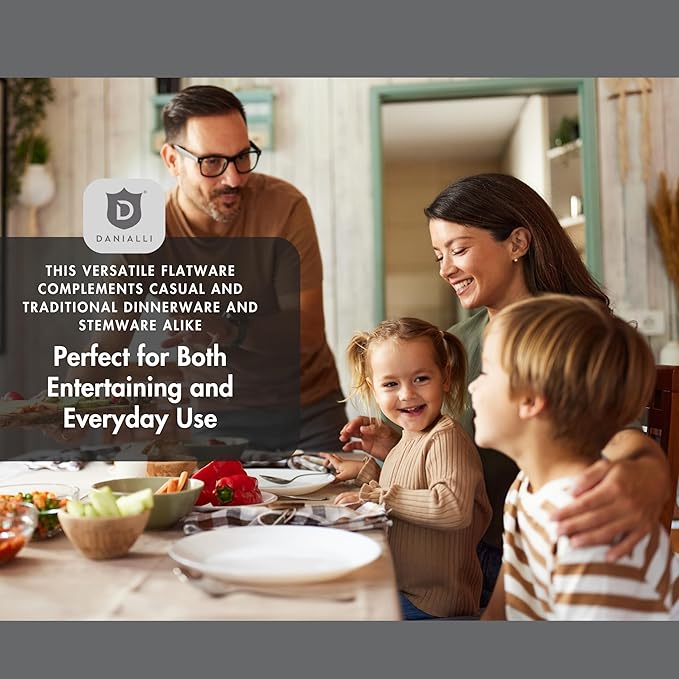 Modern Silverware Set, 18/10 Stainless Steel Flatware, Mirror Finish, Dishwasher Safe, Elegant Cutlery for Home and Dining, Built to Last (40-Piece, Imperial)