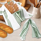 Urban Villa KitchenTowels 100% Cotton Pack of 3 Highly Absorbent Quick Drying Super Soft Premium Dish Towels for Kitchen with Hanging Loop Hand & Tea Towels - 20x30 Inch (Multi Color Striped)