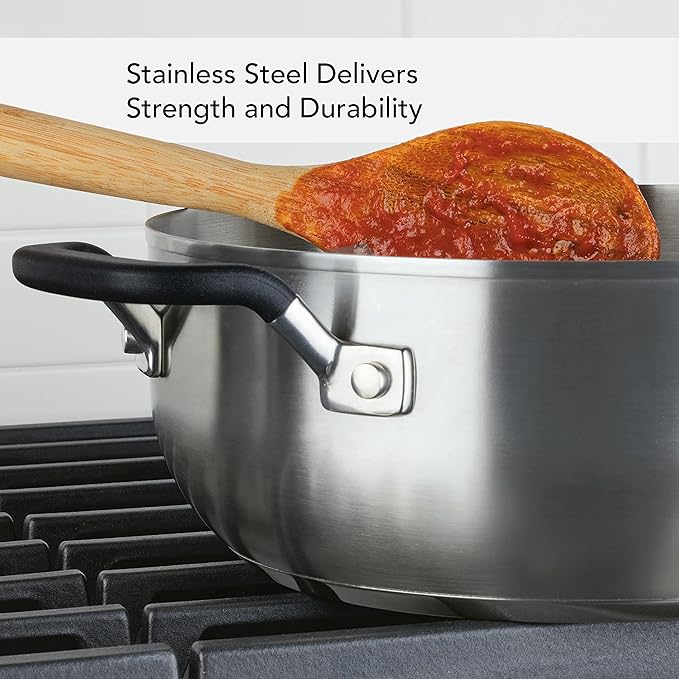 KitchenAid 71021 Stainless Steel Casserole with Lid, 4 Quart - Brushed Stainless Steel