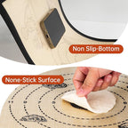 Silicone Baking Mat with 10 Recipes, Non Stick Silicone Pastry Mat, Kneading Dough Rolling Mat Silicone Mats for Baking Cookie, bread, Pizza, Surdough, Extra Thick Oven Mat & Dishwasher Safe