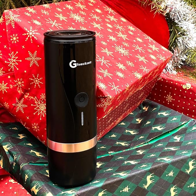 Black Fast 3-Minute Portable Espresso Maker - Self-Heating Rich Espresso Anywhere with Included Travel Case Works with Capsules & Ground Coffee - Includes Travel Case Perfect for Travel, Camping