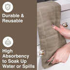 All-Clad Solid Kitchen Towel: Highly Absorbent, Super Soft Long Lasting - 100% Cotton, 17"x30" Tea Towel for Cleaning & Drying Dishes, Pans, Glassware, or Countertops, (1-Pack), Mushroom