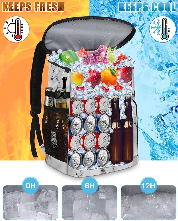 Cooler Backpack Insulated Leakproof Waterproof Backpack Cooler Bag 30/45 Cans, Large Capacity Lightweight Travel Camping Beach Backpack Cooler Ice Chest for Men and Women