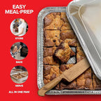 Stock Your Home (Set of 30) 9 x 13 Disposable Aluminum Pans with Lids - (30) Heavy Duty Foil Pans with Lids 9x13 (30) Foil Pan Covers, Food Catering Containers for Baking, Cooking, Heating, Storage