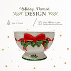 Spode Christmas Tree 6-Inch Ribbon Nut Bowl - Decorative Serving Bowl for Candies, Nuts, Desserts - Ideal for Holiday Entertaining & Festive Table Decor - Earthenware with Iconic Christmas Tree Design