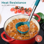 15pcs Kitchen Cooking Utensils Set with Holder, Onader Heat Resistant Silicone Kitchen Utensils Spatula Set with Stainless Steel Handle - Blue