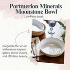 Portmeirion Minerals 8.7-Inch Low Serving Bowl, Moonstone - Handmade in Portugal, Unique Stoneware Glaze for Kitchen, Microwave & Dishwasher Safe - Shallow Stackable Tableware for Cereal, Soup, Salad