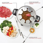 Starfrit Electric Fondue 12PC Set - 3L - Quick Release Magnetic Cord - 1500W - Perfect for Cheese & Chocolate
