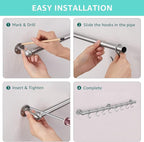 ROTHLEY Stainless Steel Hanging Pot Rack Hanger: 23.7 Inch Pot and Pan Hanger Wall Mounted Hanging Pot Bar Rack Heavy Duty Pot Hangers Kitchen Rail with 8 S Hooks (Brushed)