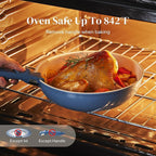 Redchef Ceramic Cookware Set, Removable Handle Pots and Pans Non-Stick, Rv Cookware Set, Non-Toxic Pots and Pans Set No PFAS, PTFE, PFOA, Detachable Pots and Pans, Dishwasher & Oven Safe(Blue)