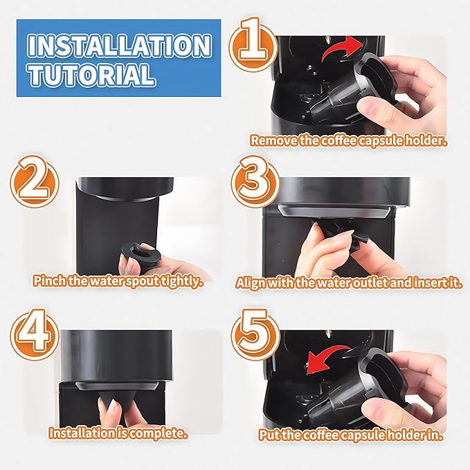 Silicone Anti-Leak Coffee Spout for Keurig K-Mini & Express - Splash-Proof Accessory, No Mess Drip-Free Design, Easy to Clean & Reusable (Black)