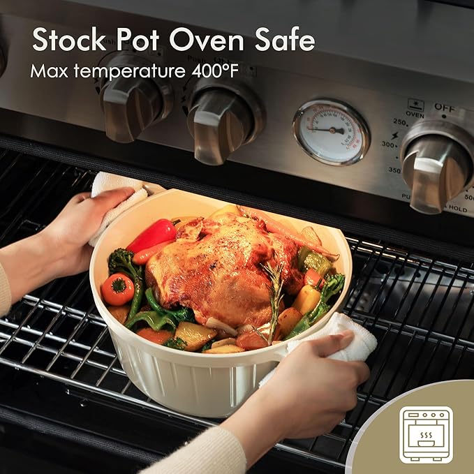 SENSARTE Ceramic Cookware Set Non-toxic 14 Pcs, Nonstick Pots and Pans Set, Dishwasher Safe Induction Cookware, Healthy Kitchen Cooking Set, PFOA/PFAS/PTFE Free