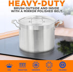NutriChef 14 Quart Stock Pot with Lid - Heavy Duty Stainless Steel, Induction Ready, Ergonomic Handles