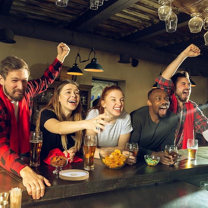 4 Pcs Margarita Salt Rimmer Set Glass Rimmer with Lid Home Bar Accessories Plate for Sugar Drinks Cocktails Bartender Tool Kit Party Restaurant, 5.9" Diameter (Bamboo)