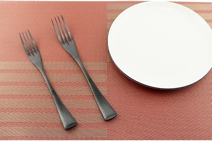 24-Piece Flatware Set,Extra Thick Heavy Duty - 18/10 Stainless Steel Cutlery Sets,High Matte Black Finish Silverware Flatware Sets Service for 4,Use for Home,Kitchen Utensil Sets