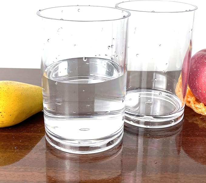 AOYITE 12 oz Clear Drinking Cups, Unbreakable Highball Glasses set of 6, Reusable Stackable Water Tumblers, BPA Free Dishwasher Safe