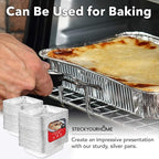 Stock Your Home Aluminum Pans 9x13 Disposable Foil Baking Pans (Pack Of 100) - Half Size Steam Table Deep Pans - Tin Foil Pans Great for Cooking, Heating, Storing, Prepping Food