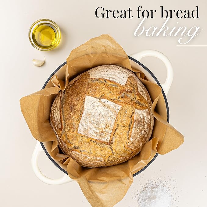 Nuovva Enamelled Cast Iron Dutch Oven Pot with Lid – 6.4 Quart Non Stick Casserole Pot – Heavy Duty & Oven Safe up to 500° F for Bread Baking, Braising, Stews, Roasting – 28cm Cream