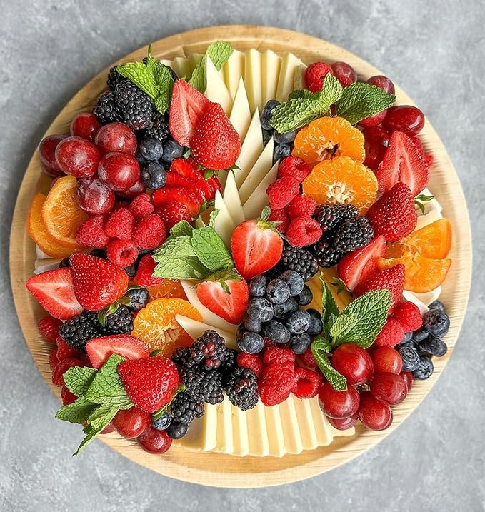 Palm Leaf Round Dinnerware Set Bulk | 10" (100 pack) & 7" (100 pack) Bamboo Like Plates | Natural & Disposable | Perfect for Events & Catering