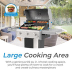 Kenmore 3-Burner Propane BBQ Grill, 30,000 BTUs Gas Grill with Cast Iron Cooking Grates, Folding Side Tables & Wheels, Outdoor Grill with Tool Hooks, Black