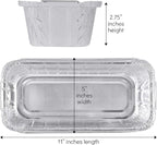 PLASTICPRO [3 Lb 25 Pack Disposable Loaf Pans Aluminum Tin Foil Meal Prep Bakeware - Cookware Perfect for Baking Cakes, Bread, Meatloaf, Lasagna 3 Pound 11'' X 5'' X 2.75''