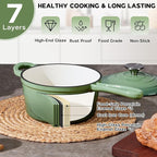 Onader 1QT Enameled Cast Iron Saucepan with Lid, Small Sauce Pan, Enamel Cast Iron Dutch Oven Cooking Kitchen Pot, Nonstick & Heavy Duty – Pistachio Green