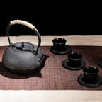 Big Cast Iron Teapot Set with Cups, Japanese Tetsubin Tea Kettle for Stovetop Safe, Cast Iron Tea Set with Tea Strainer for Loose Tea and Enameled Interior (1800ml Teapot Set with Cups)