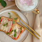 MIKIWAY 60-Piece Stainless Steel Flatware Set, Matte Golden Cutlery, Includes Spoons, Forks, Dishwasher Safe