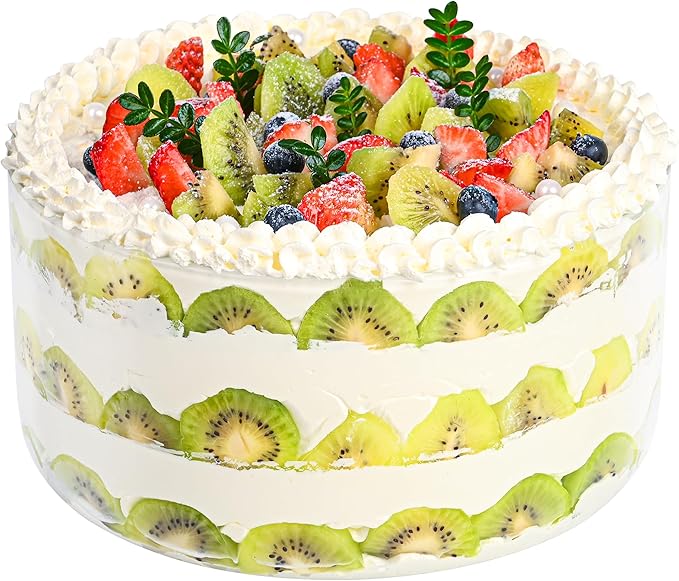 155oz Large Glass Trifle Bowl - Versatile Salad & Dessert Serving Bowl for Ice Cream, Cakes, Fruit, Baking and Party Display - Elegant Modern Design, Microwave & Dishwasher Safe (9 Inch)