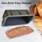 Silicone Bread Loaf Pan Set of 2, Non-Stick Easy Release Rectangle Cake Bakeware, BPA Free, For Oven, Homemade Bread, Toast, Brownie, Meatloaf