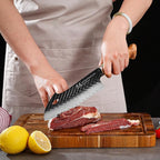 SHANGDAO Damascus Santoku Knife 7.5 Inch, 67 Layers Alloy Steel, With Professional Hand Forged Resin & Wood Handle QILIN Series