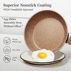 Nonstick Frying Pan Set, Set of 3 Non Stick Frying Pans, Gold Granite Induction Cookware, 8inch&9.5inch&11inch Skillet Omelette Egg Frying Pan Set, kitchen Cooking Pan Set, PFOA&PFAS Free