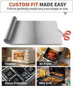 Oven Liners for Bottom of Oven - 4 Pack Large Heavy Duty Oven Mats, 17"x 25" Reusable Matt Liner for Electric, Gas, Toaster Ovens & Grills, BPA & PFOA Free, Kitchen Essentials, Silver