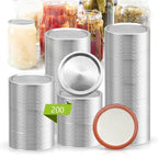 200 Pcs Regular Mouth Canining Lids Bulk (70 MM/2.76 Inch), Leak Proof Split-Type Metal Canning Jar Lids for Ball/Kerr Jar, Food Grade Material, 100% Fit & Airtight for Regular Mouth Mason Lids