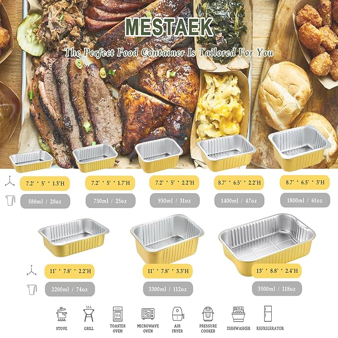 11"x8" Sturdy Foil Pans + Snap-On Lids (5 Pack) | 2X Thicker Heavy Duty Reusable 112oz | Grill Oven Microwavable Pot | 3.3" Deep Disposable Aluminum Tin for Baking, Cooking