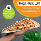 10" x 6" Pizza Palm Leaf Plates Better than Bamboo & Disposable Plates, Compostable, Biodegradable, Eco-Friendly Heavy Duty Party Plates Microwave Safe for Wedding Events (50 Pack)