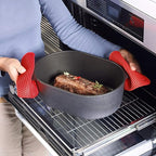 Silicone Trivets for Hot Pots and Pans, 4PCS Flexible Multipurpose Hot Pads Pot Holders, Heat Resistant Trivet Mats for Hot Dishes, Soft Non-Slip Silicone Mat for Kitchen Counter(Red)