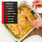 Stock Your Home (Set of 40) Aluminum Pans Disposable, (20) 9x13, (10) 8x8, (10) 1-Lb Heavy Duty Foil Pans, Baking Tins, Cooking Trays, Large and Small Catering Food Containers for Roasting, Serving