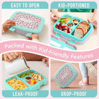 Bentgo Kids Prints Leak-Proof, 5-Compartment Bento-Style Kids Lunch Box - Ideal Portion Sizes for Ages 3-7, Durable, Drop-Proof, Dishwasher Safe, & PFAS & BPA-Free Materials (Leopard)