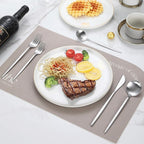 Matte Silverware Set, 30 Piece Stainless Steel Modern Flatware, Brushed Cutlery Service for 6, Satin Finish Utensils, Home Kitchen and Restaurant, Dishwasher Safe (Silver)